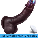 Remote Control Heating Thrusting Dildo Vibrator Black