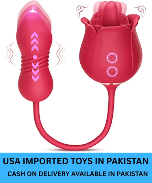main 4 In 1 Rose Vibrator Licking Thrusting Toy - Image 1